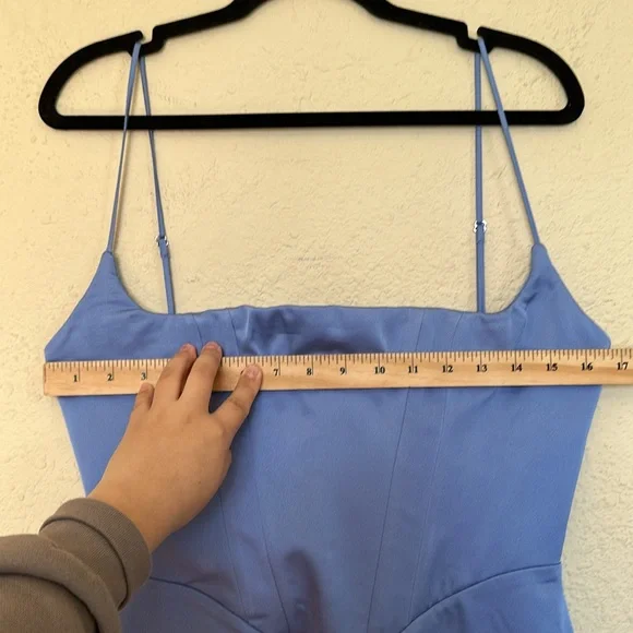House of CB 'Olivette' Periwinkle Satin Corset Maxi Dress NWOT size M